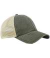BB672 B672 Beechfield 6 Panel Vintage Trucker Cap Vintage Olive / sky blue colour image